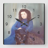 Woman n Black Panther Acrylic Wall Clock