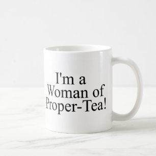 woman of proper tea white coffee mug