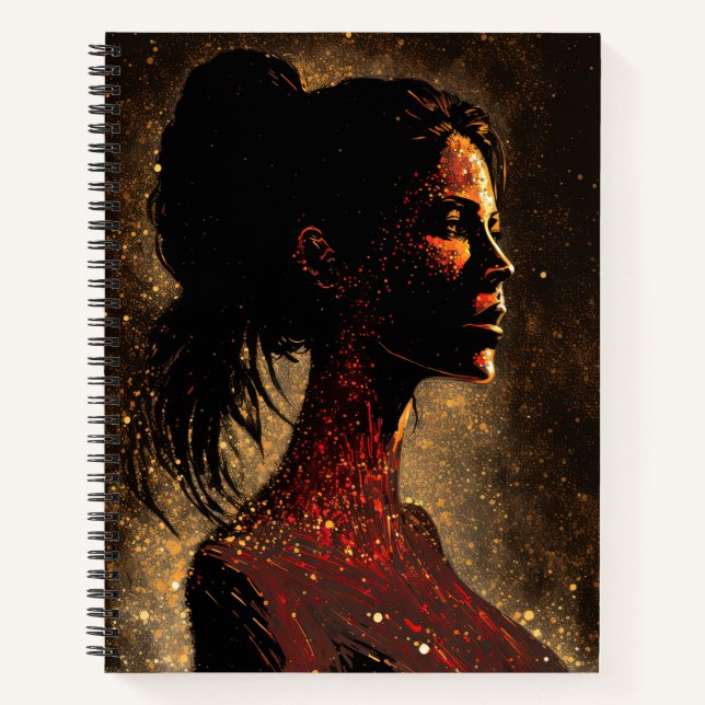 Woman of the Stars Red & Brown Large Softcover Notebook (Front)
