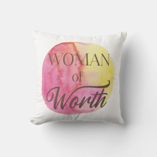Woman of Worth Throw Pillow