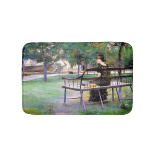 Woman on a Bench (by Edwin Austin Abbey) Bath Mat