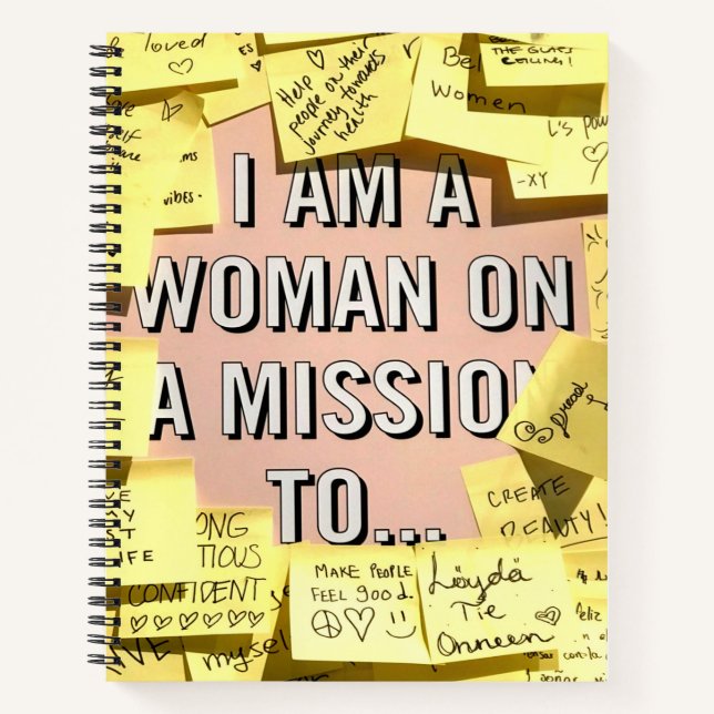Woman on A Mission, Motivational Notebook (Front)