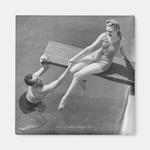 Woman on Diving Board Magnet