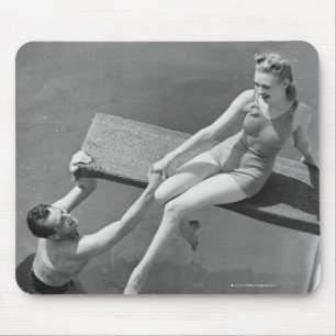Woman on Diving Board Mouse Pad