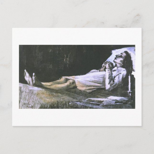 Woman on her Deathbed Van Gogh Fine Art Postcard (Front)