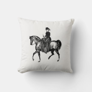 Woman on Horseback Throw Pillow