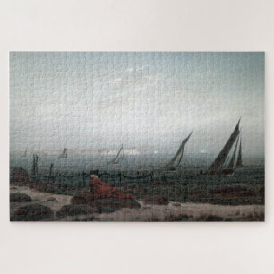 Woman on the Beach of Rügen: A Serene Scene Jigsaw Puzzle