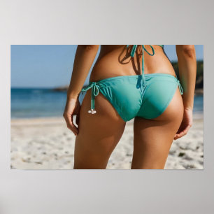 Woman on the beach poster