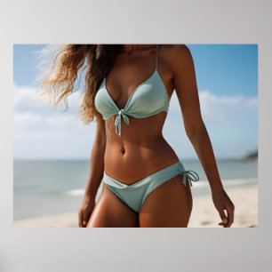 Woman on the beach poster