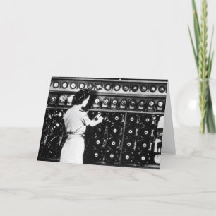Woman Operates a Decryption Machine Card