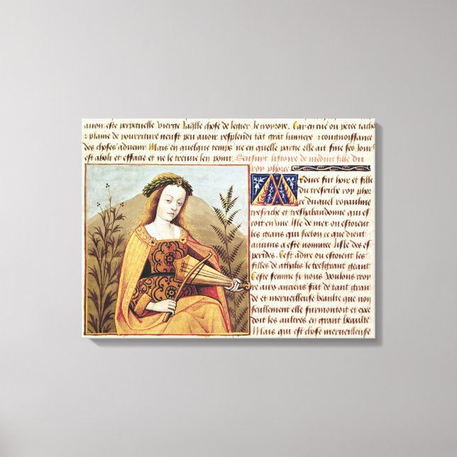 Woman playing a viol canvas print (Front)