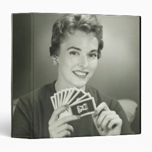 Woman Playing Cards Binder