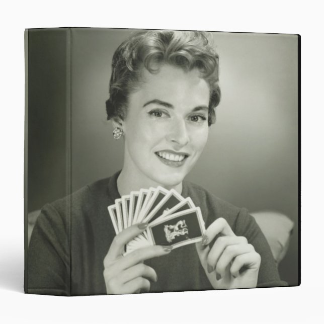 Woman Playing Cards Binder (Front/Spine)