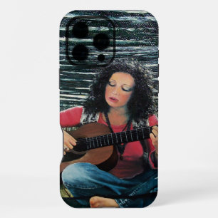 Woman Playing Music With Acoustic Guitar iPhone 16 Pro Max Case