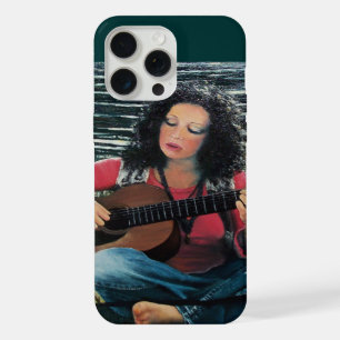Woman Playing Music With Acoustic Guitar iPhone 15 Pro Max Case