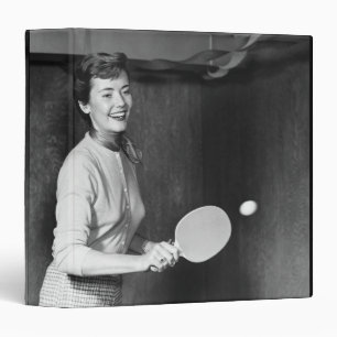 Woman Playing Table Tennis Binder