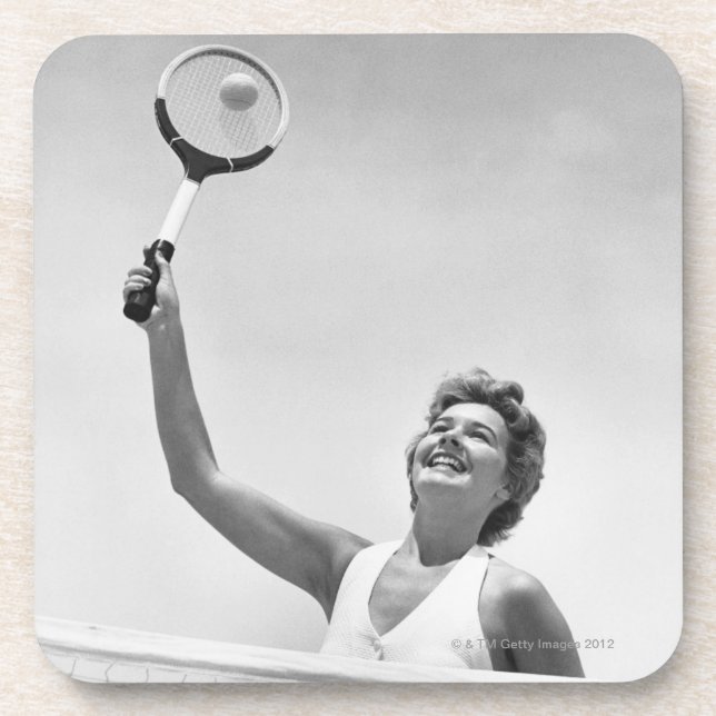 Woman Playing Tennis 2 Coaster (Front)