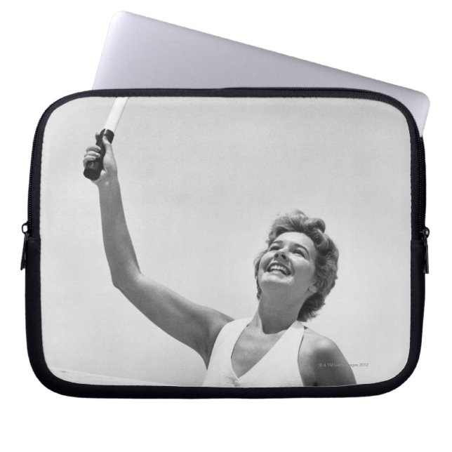 Woman Playing Tennis 2 Laptop Sleeve (Front)