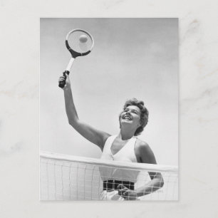 Woman Playing Tennis 2 Postcard