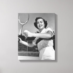Woman Playing Tennis 3 Canvas Print