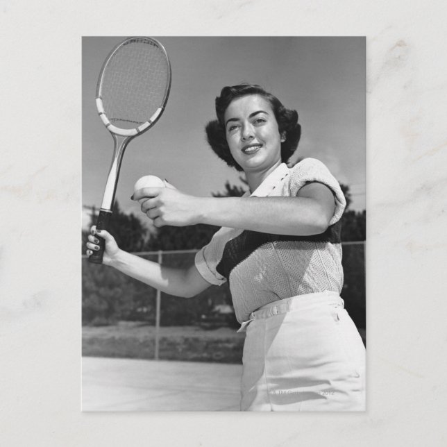 Woman Playing Tennis 3 Postcard (Front)