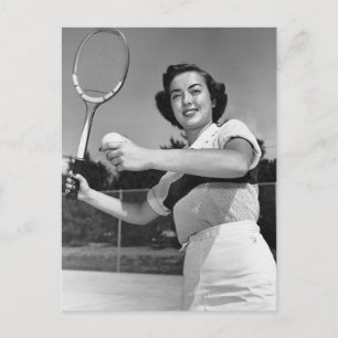 Woman Playing Tennis 3 Postcard