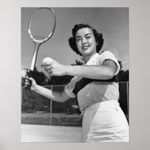 Woman Playing Tennis 3 Poster