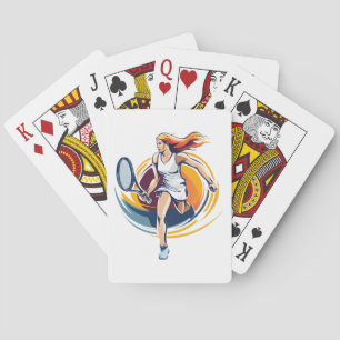woman playing tennis cards