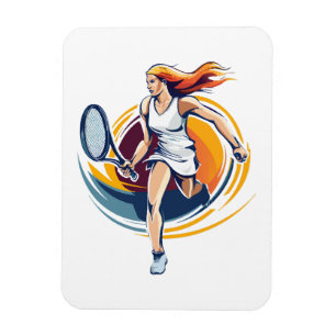 woman playing tennis magnet
