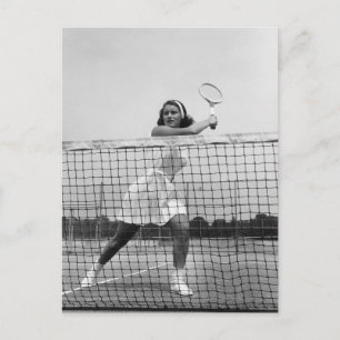 Woman Playing Tennis Postcard