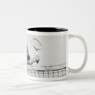 Woman Playing Tennis Two-Tone Coffee Mug