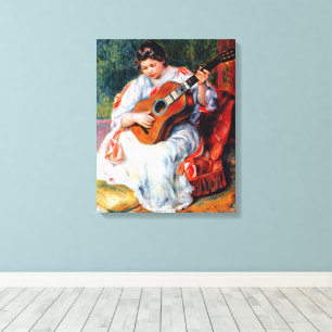 Woman Playing The Guitar by Pierre Renoir Canvas Print