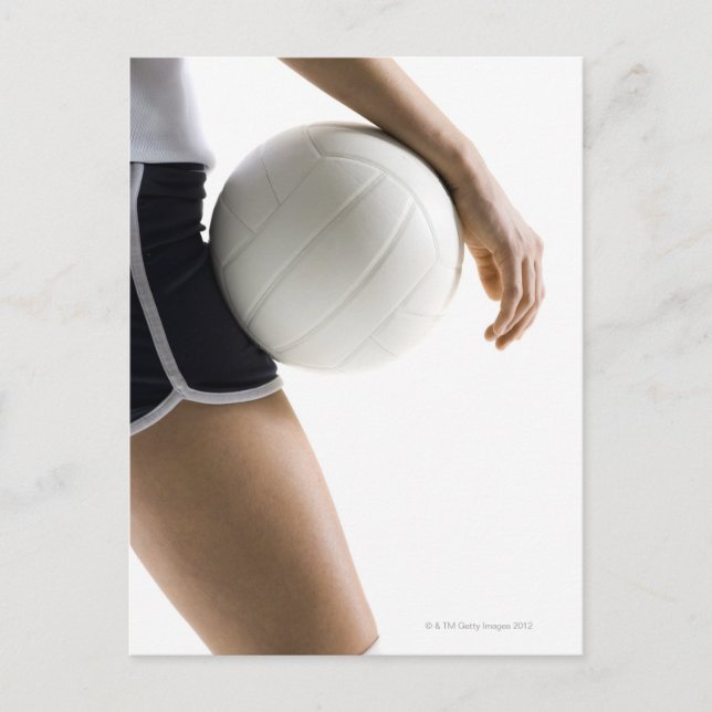woman playing volleyball postcard (Front)