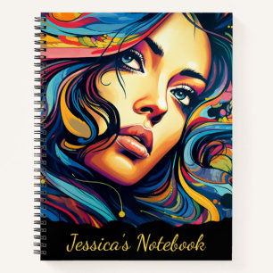Woman Pop Art With Text Notebook