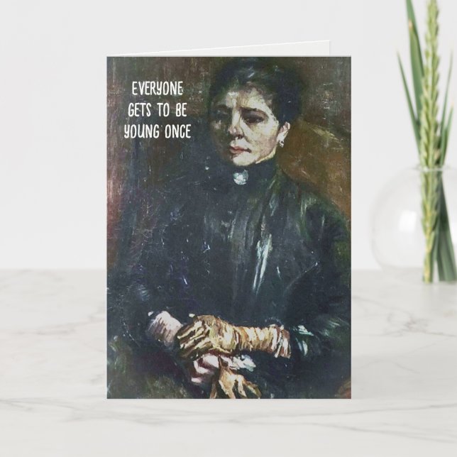 Woman Portrait by Van Gogh for Birthday Humour Card (Front)