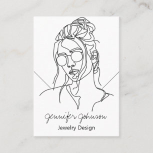 Woman Portrait Necklace Display Card