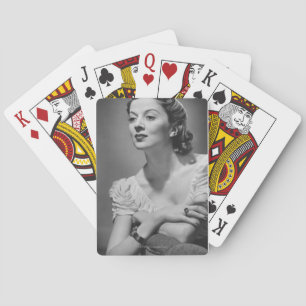 Woman Posing in Studio Playing Cards
