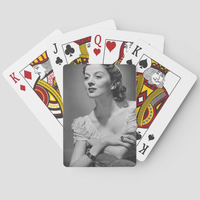 Woman Posing in Studio Playing Cards (Back)