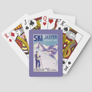 Woman Posing Open Slopes Poster Playing Cards