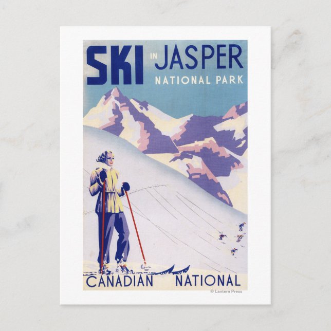 Woman Posing Open Slopes Poster Postcard (Front)