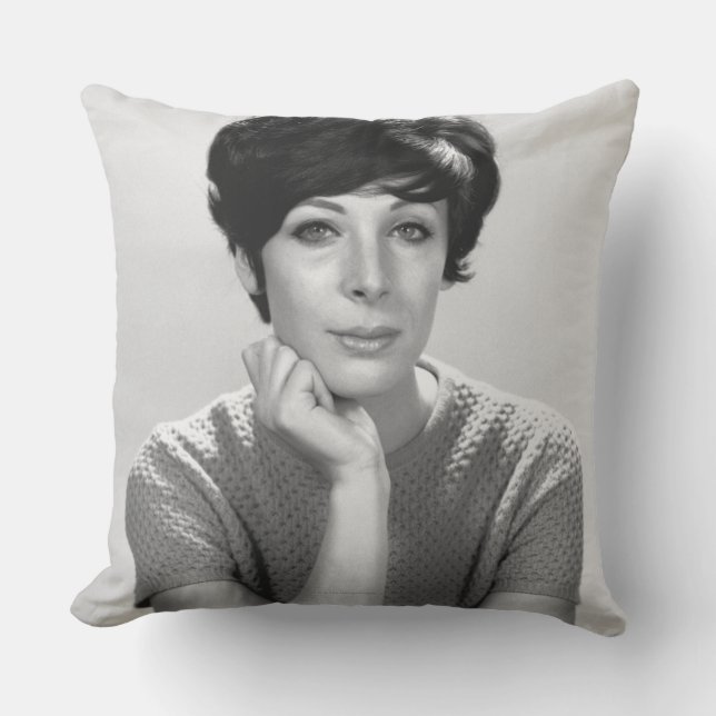 Woman Posing Throw Pillow (Front)
