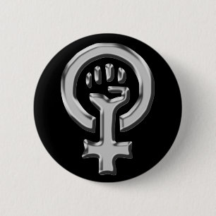 Woman power chrome button