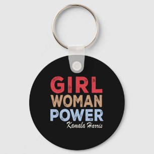 Woman Power Kamala Harris Retro Vintage Keychain
