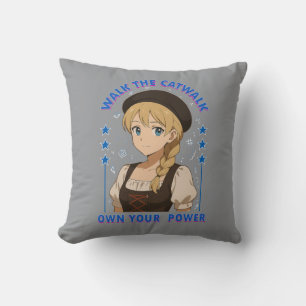 woman power throw pillow