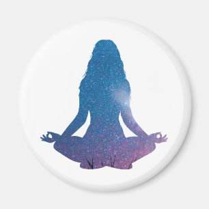 Woman practicing yoga - Choose background color Magnet