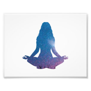 Woman practicing yoga - Choose background colour Photo Print