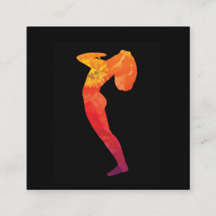 Woman Practicing Yoga Pose   Customizable Square Business Card