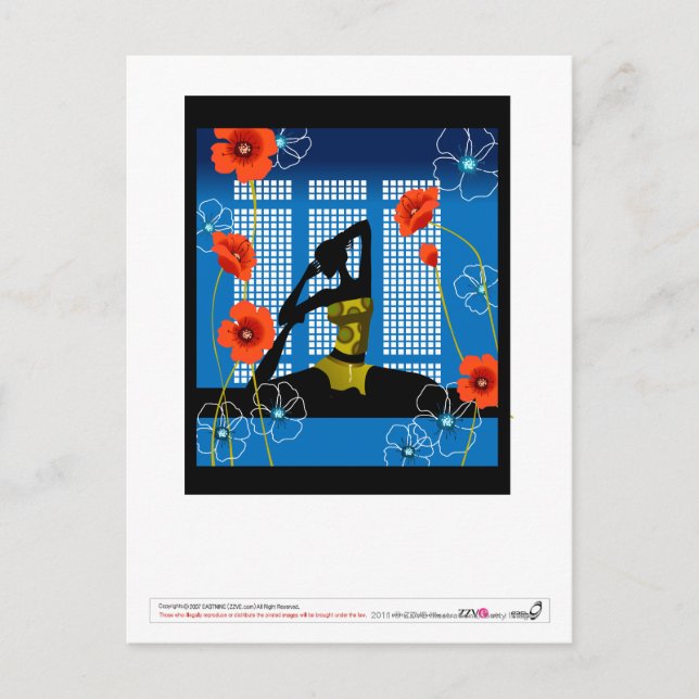 Woman practicing yoga postcard (Front)