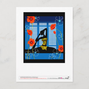 Woman practicing yoga postcard