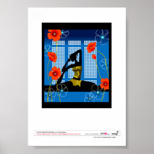 Woman practicing yoga poster